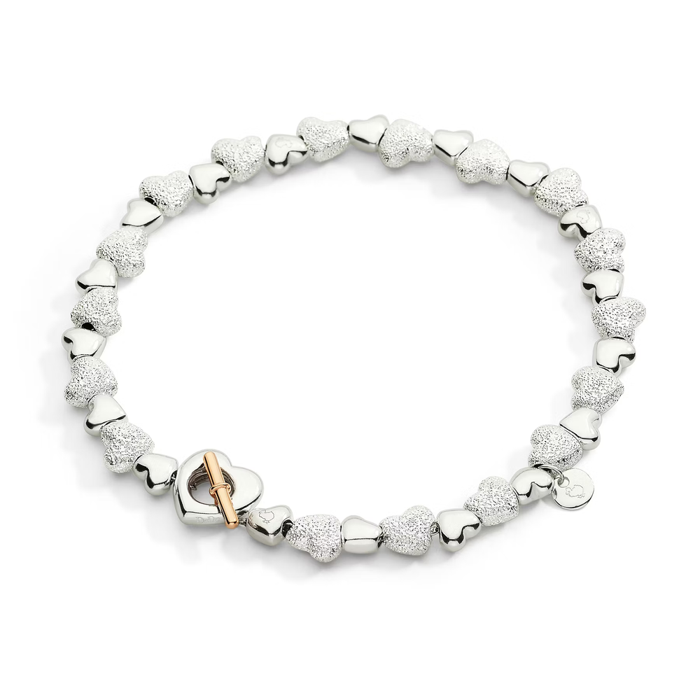 Bracelet Coeur Avec Composants Argent Et Argent Effet Diamanté