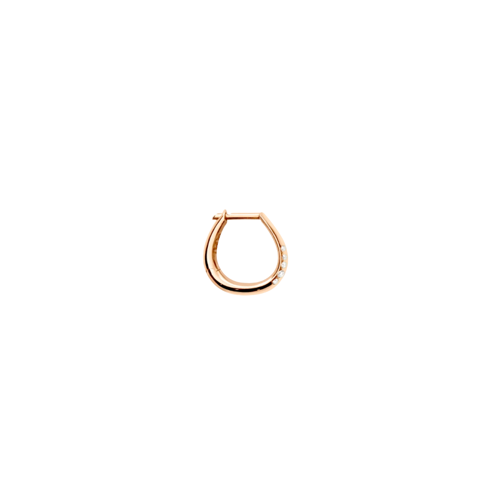 Boucle D'oreille Créole Essentials Or Rose & Diamants - Bijouterie Aurea｜Morges