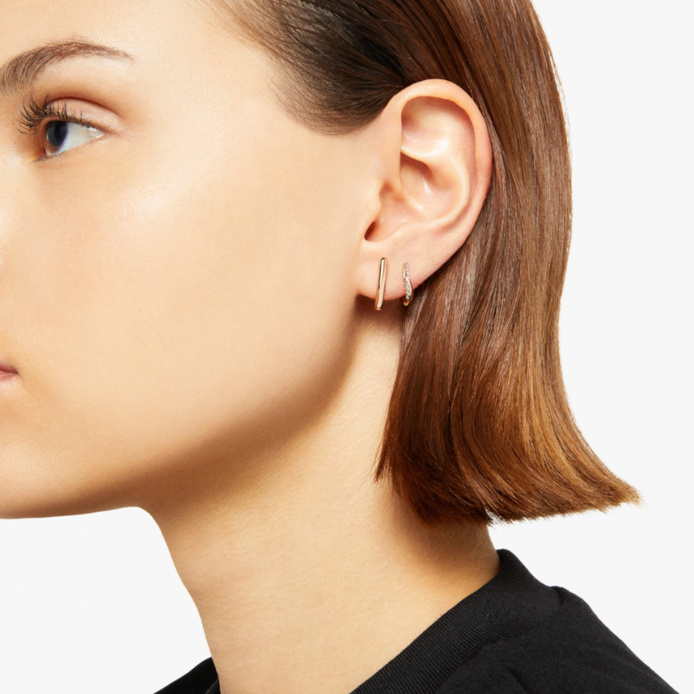 Boucle D'oreille Créole Essentials Or Rose & Diamants