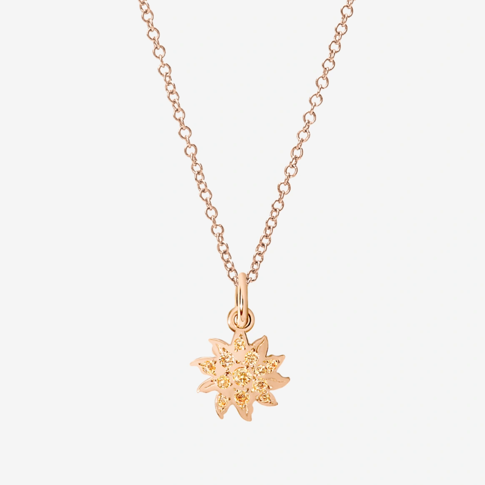 Pendentif Soleil Or Rose & Diamants Cognac - Bijouterie Aurea｜Morges