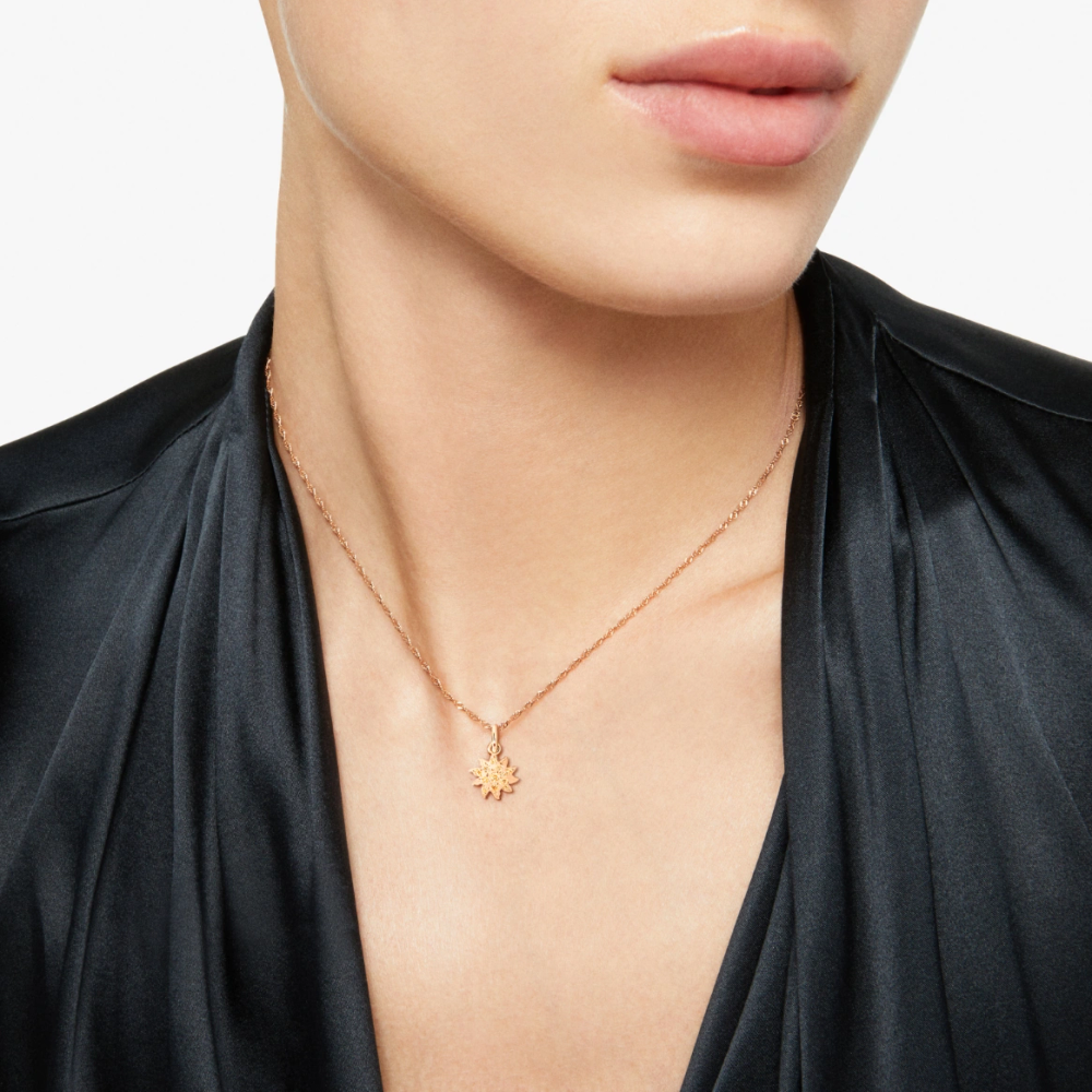 Pendentif Soleil Or Rose & Diamants Cognac - Bijouterie Aurea｜Morges