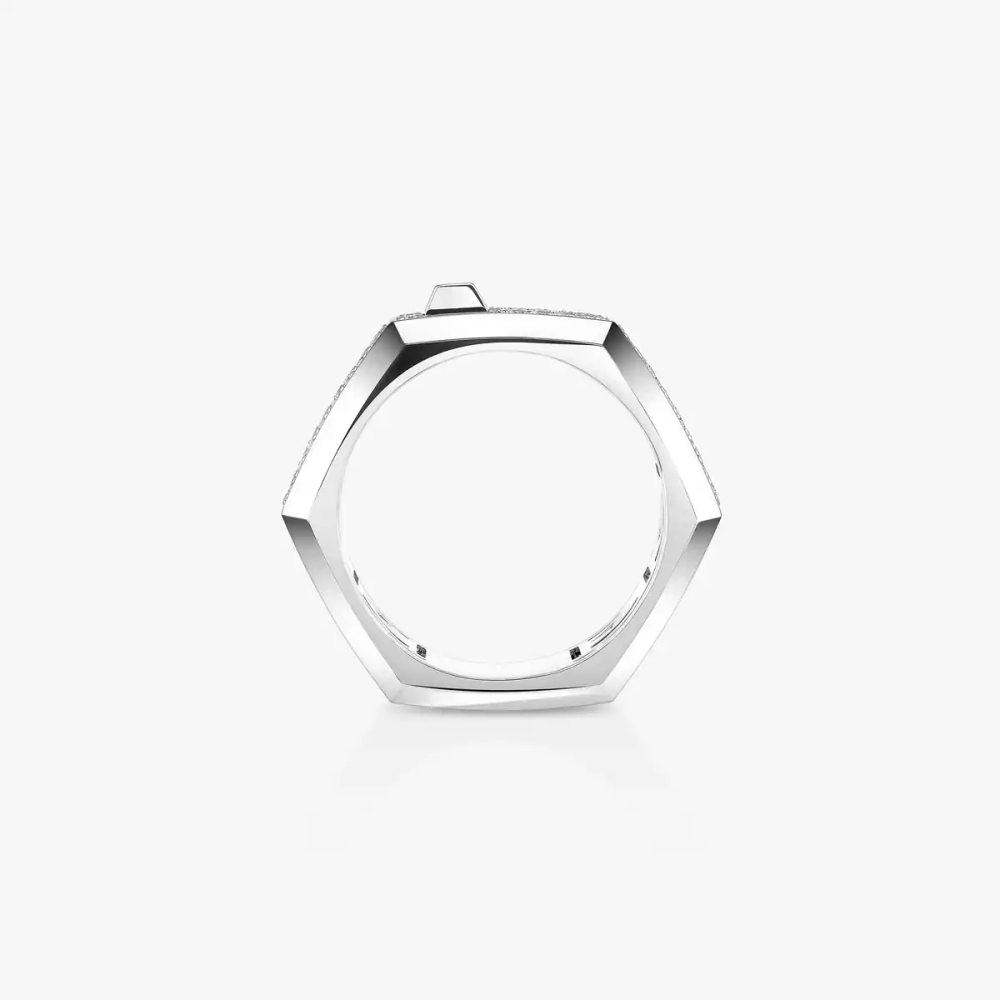 Bague Moderniste pavée, moyen modèle Bague diamant en or blanc Moderniste