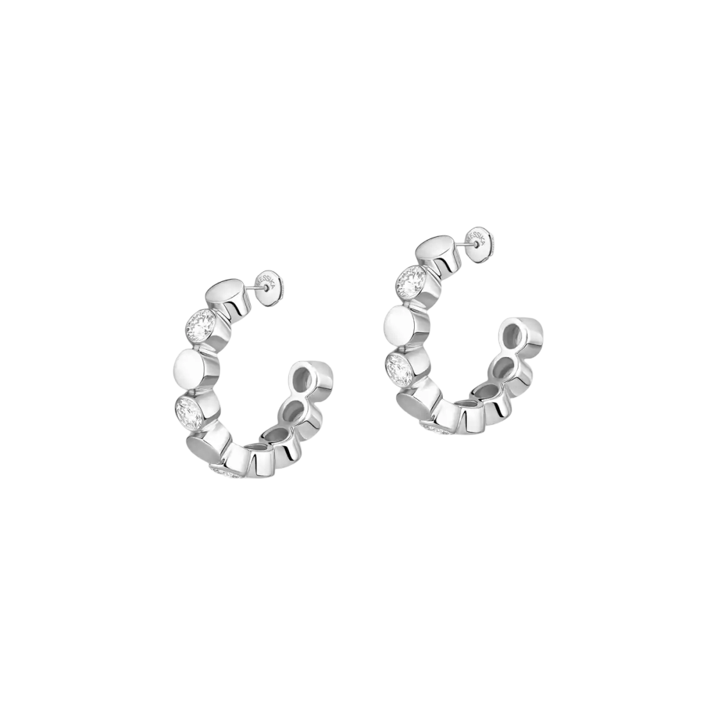 Boucles d'oreilles créoles D-Vibes Boucles d'oreilles créoles diamant en or blanc D-Vibes