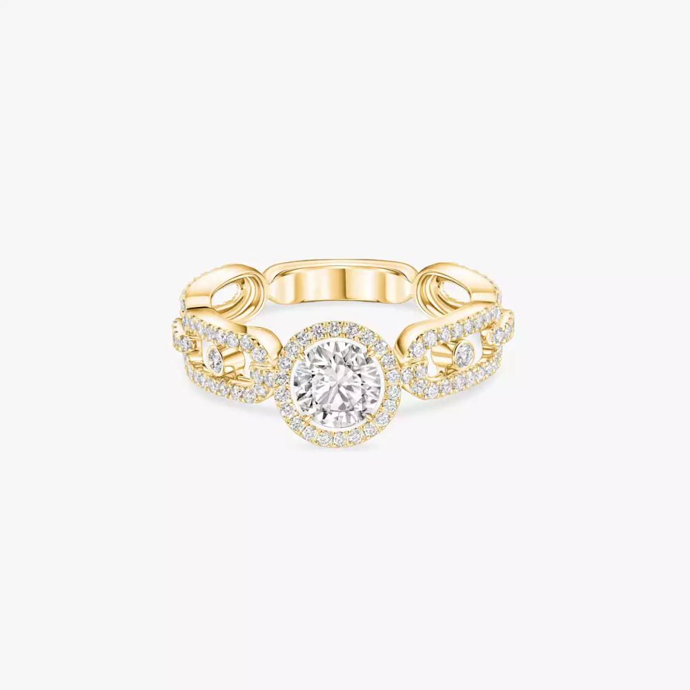 Bague solitaire Move Link, moyen modèle