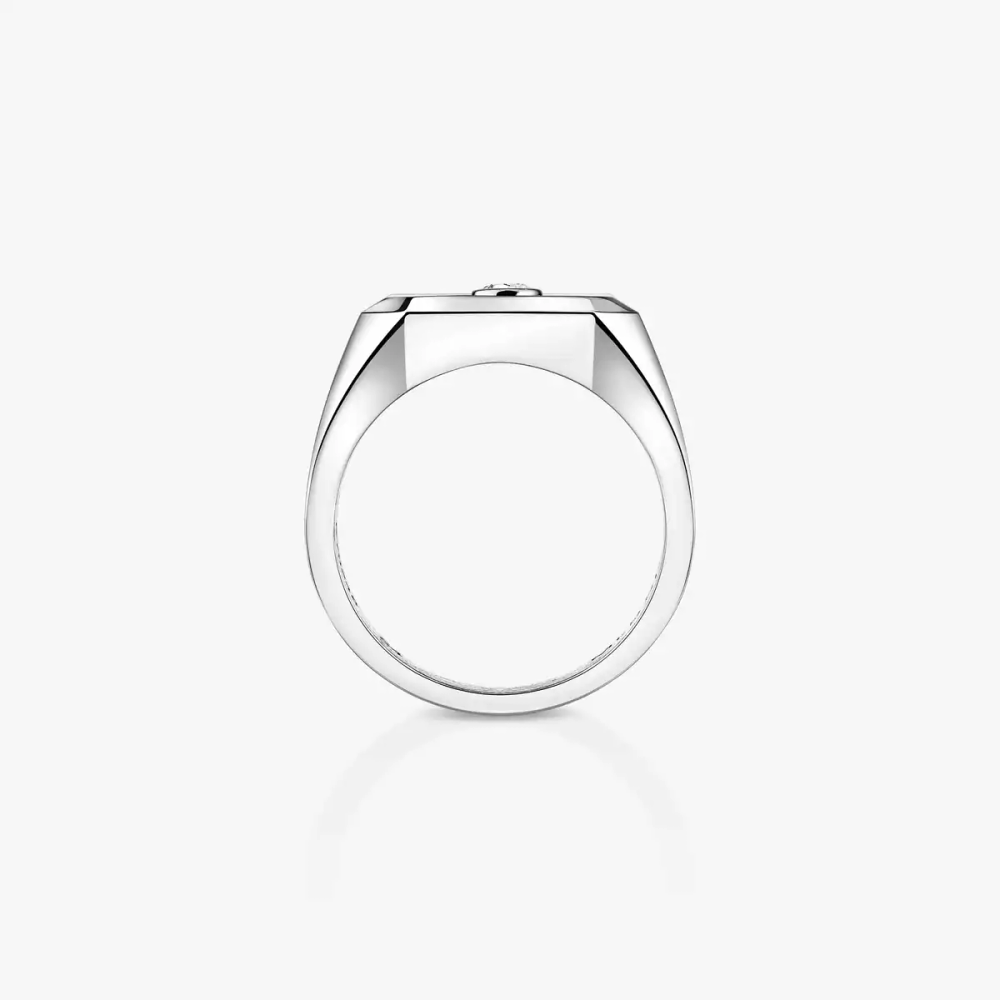 Bague chevalière Move Titanium pavée