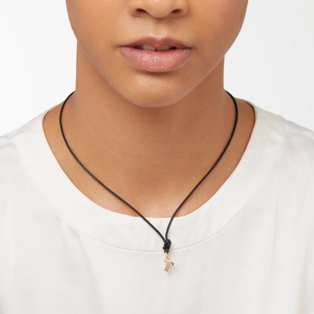 Pendentif Lettre T Or Rose - Bijouterie Aurea｜Morges
