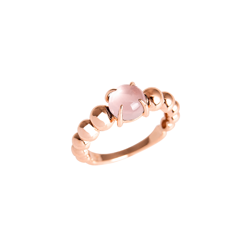 Bague Boules Quartz rose
