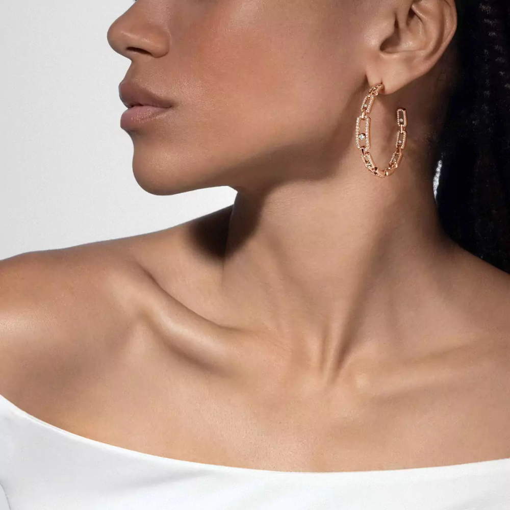 Boucles d'oreilles créoles Move Link, moyen modèle