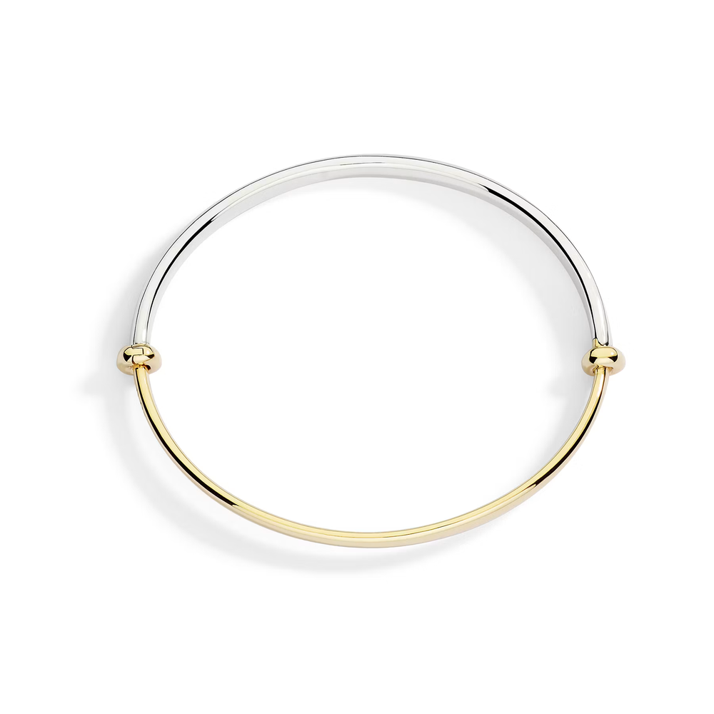 Bracelet Jonc Pepita En Argent et Or