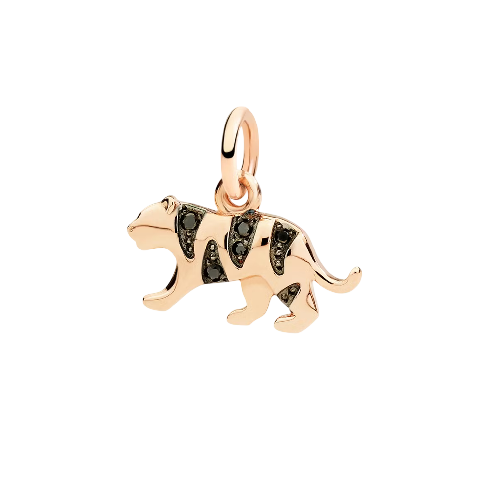 Pendentif Tigre Or Rose Et Diamants