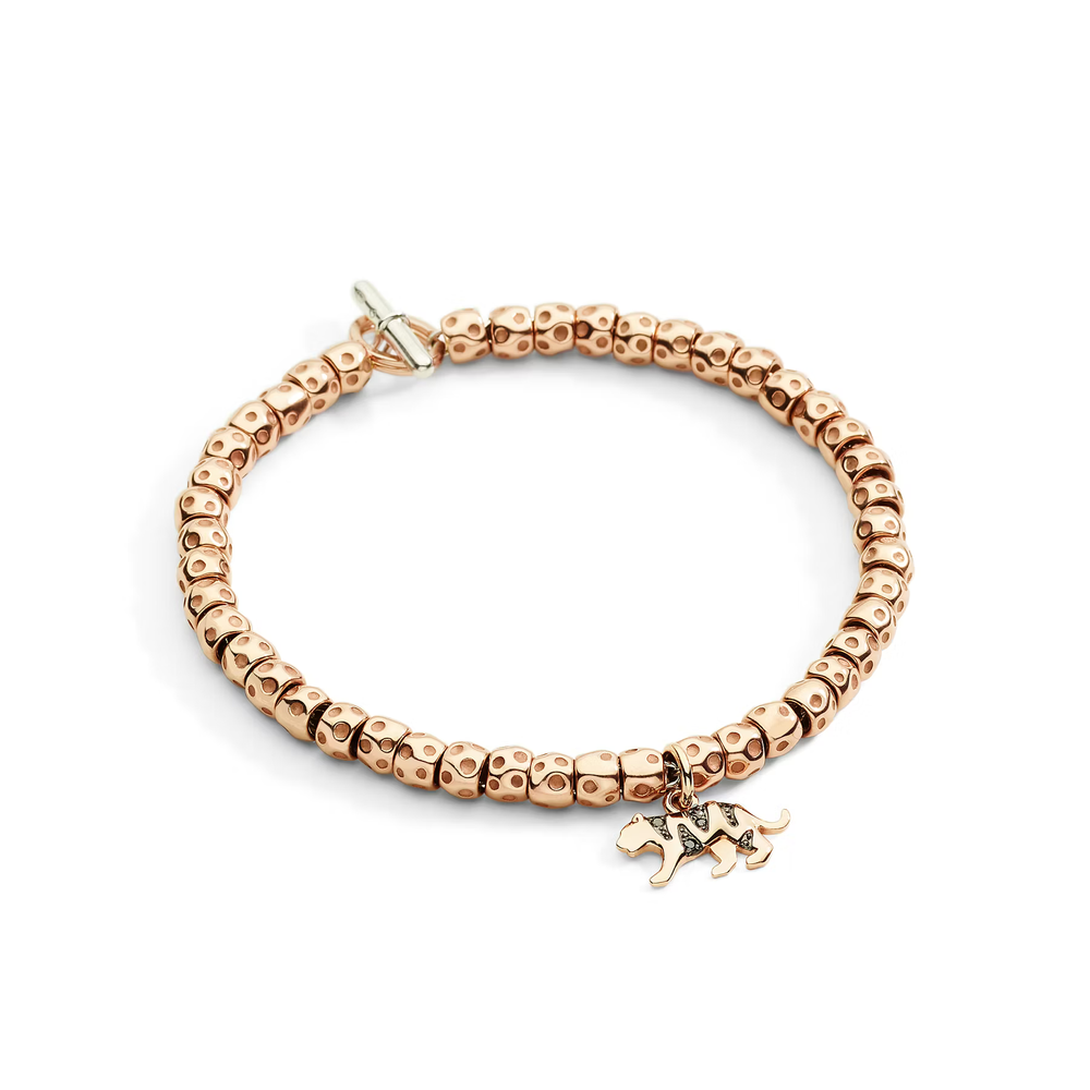 Pendentif Tigre Or Rose Et Diamants