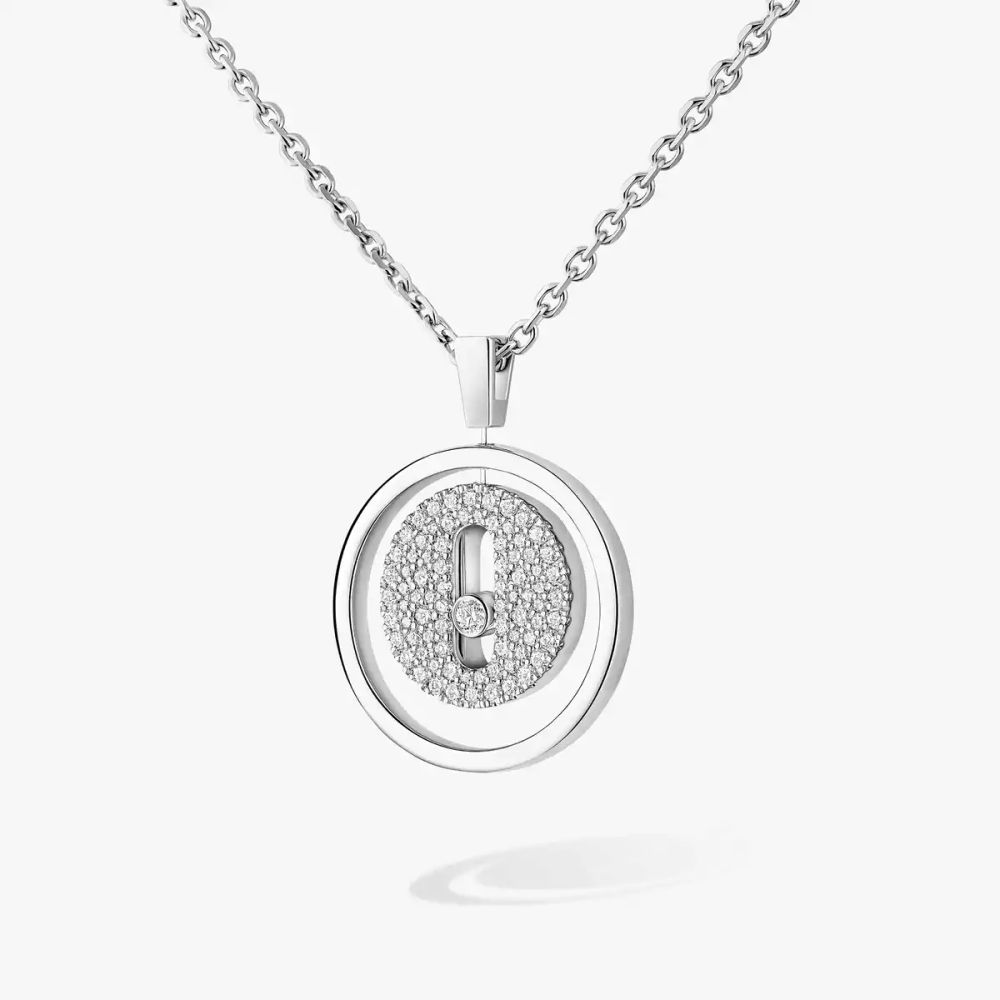 Collier Lucky Move pavé, petit modèle Collier diamant en or blanc Lucky Move