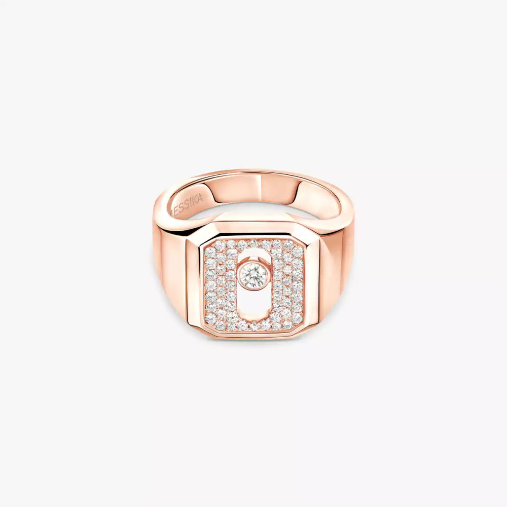Bague chevalière Move Joaillerie pavée Bague chevalière Move Joaillerie en or rose