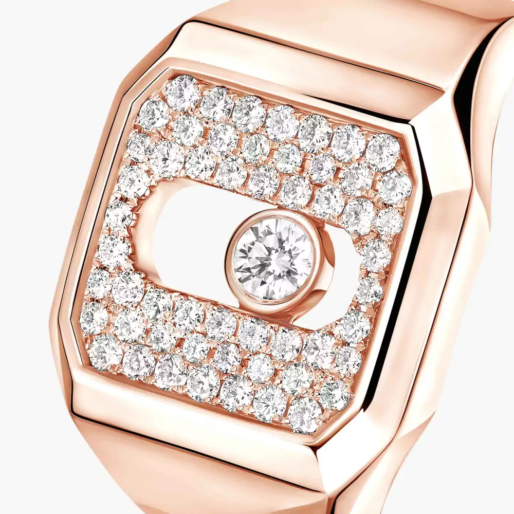 Bague chevalière Move Joaillerie pavée