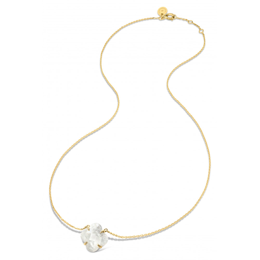 Collier Victoria, Nacre Blanche, Or Jaune
