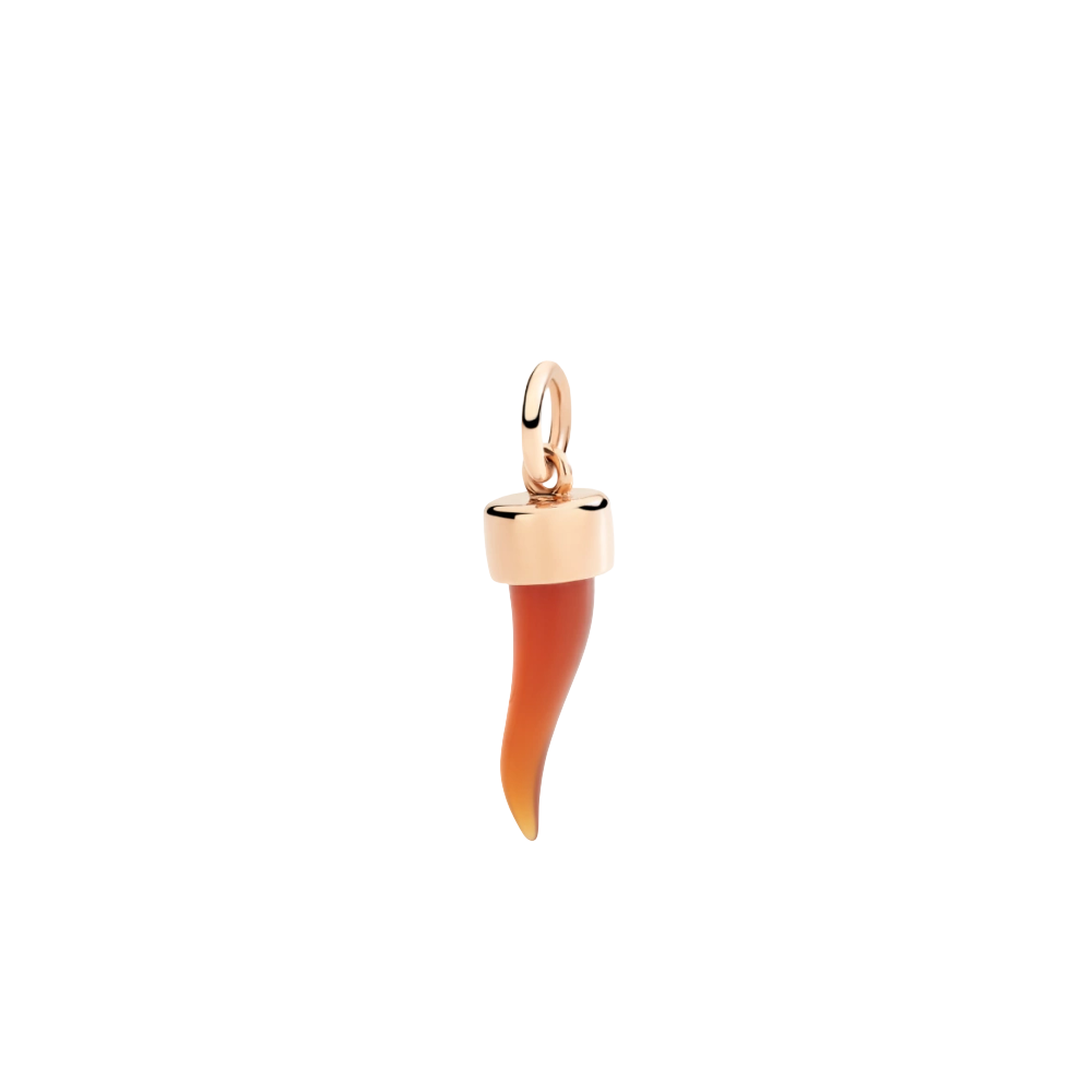 Pendentif Corne Or Rose Et Cornaline