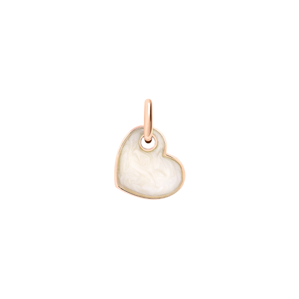 Pendentif Cœur Or Rose & Émail