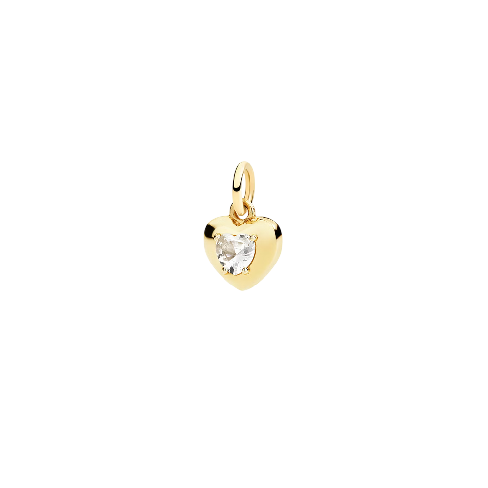 Pendentif Cœur Or Jaune Et Saphir Synthétique