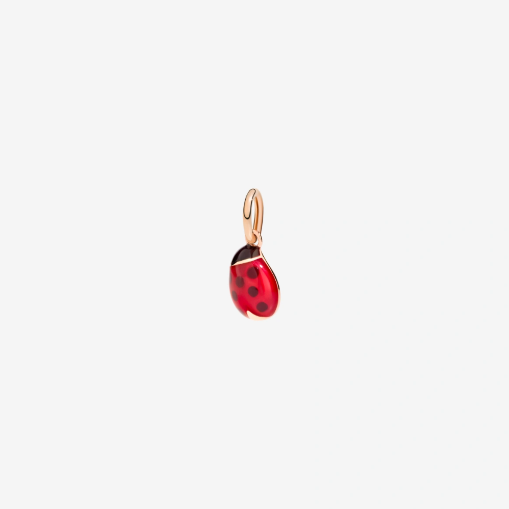 Pendentif Coccinelle Or Rose & Émail