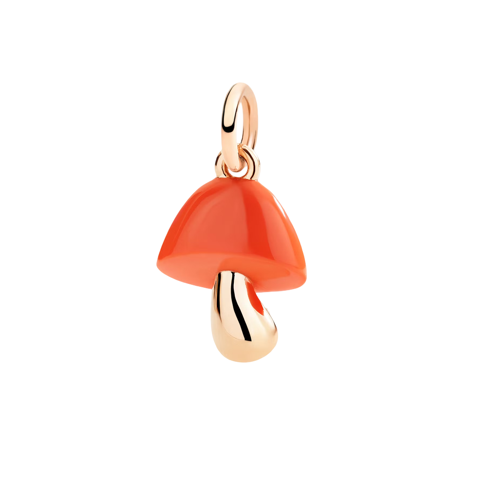 Pendentif Petit Champignon Or Rose Et Émail Hyceram