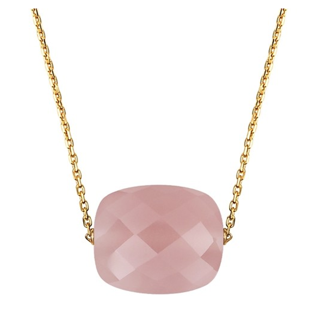 Collier, Quartz Guava, Or Jaune