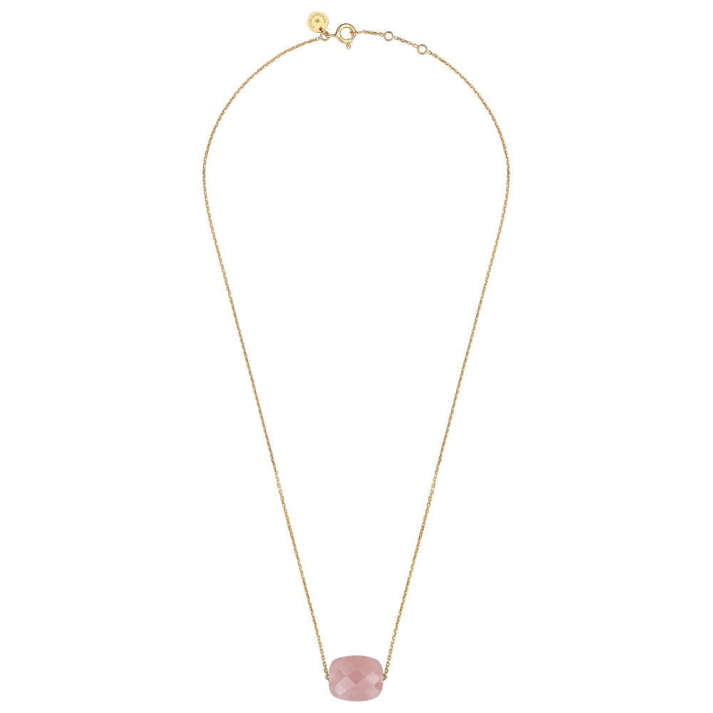 Collier, Quartz Guava, Or Jaune