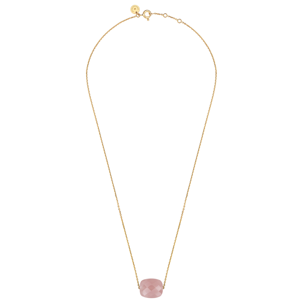 Collier, Quartz Guava, Or Jaune