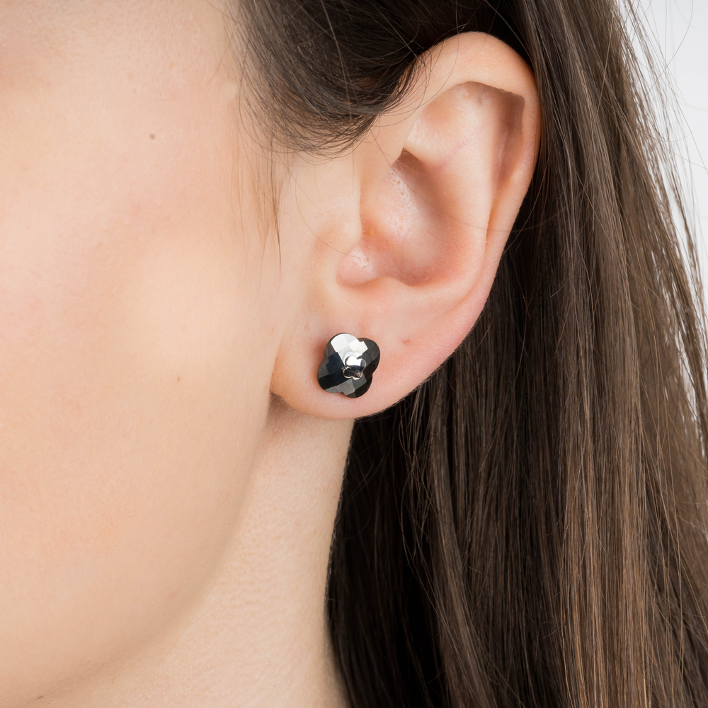 Puces Victoria, Hematite, Or Blanc