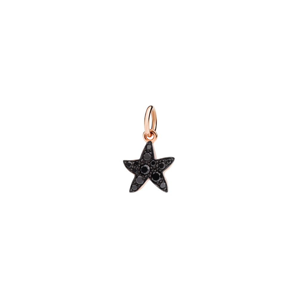 Pendentif Stellina Or Rose & Diamants Noirs - Bijouterie Aurea｜Morges