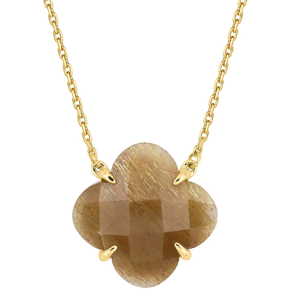 Collier, Pierre De Soleil, Or Jaune