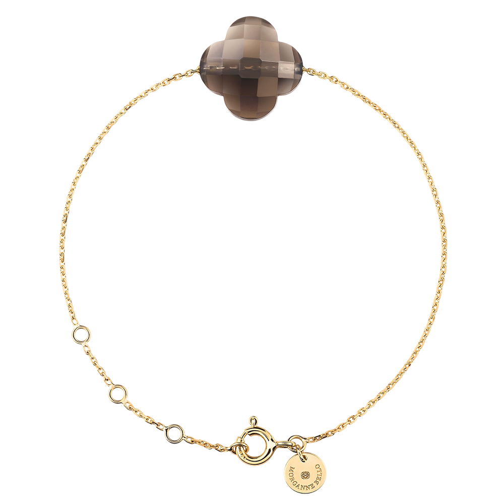 Bracelet, Quartz Fume, Or Jaune