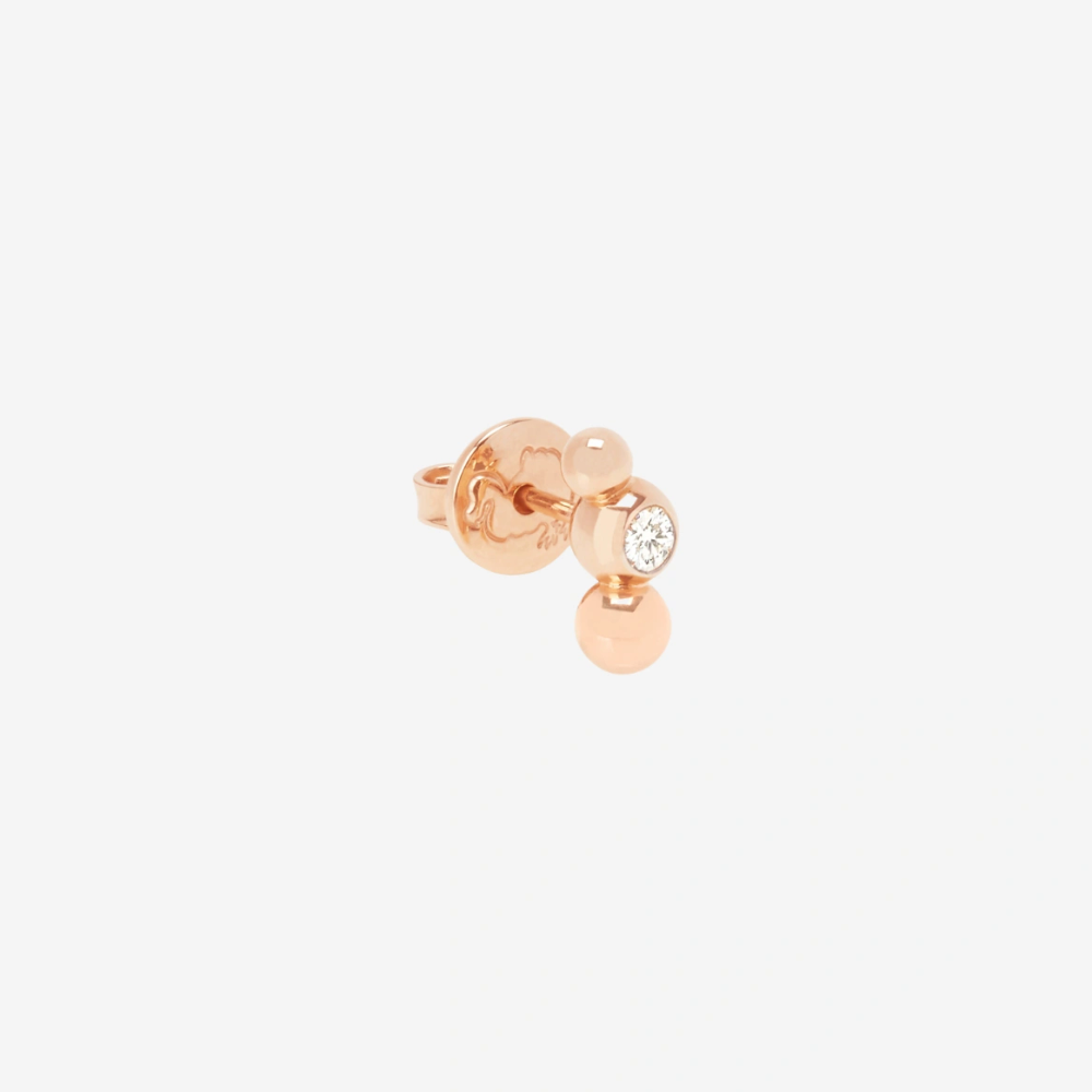 Boucle D'oreille Stud Bollicine Or Rose & Diamant