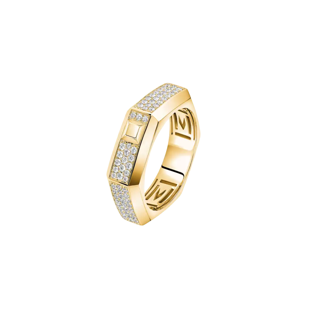 Bague Moderniste pavée, moyen modèle