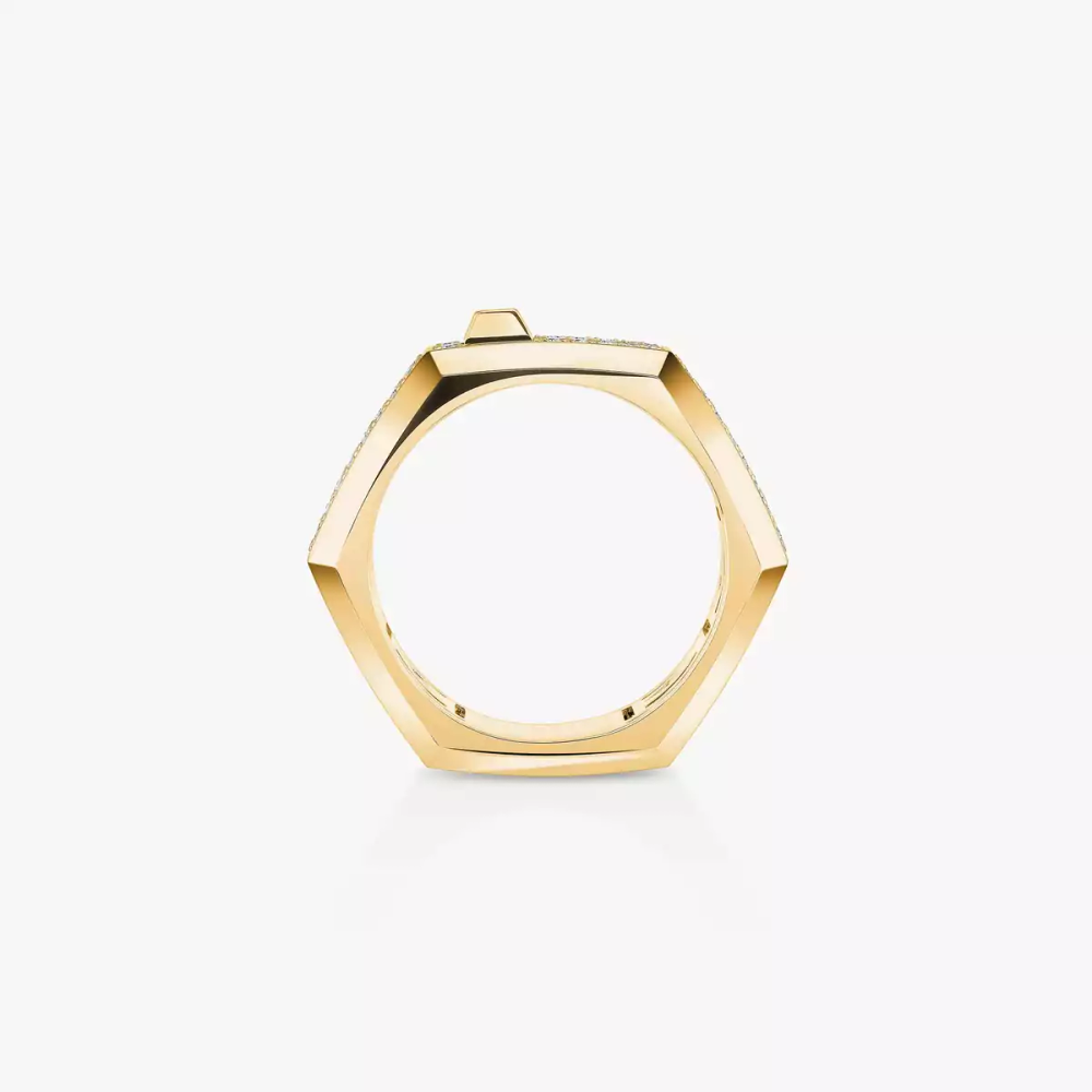 Bague Moderniste pavée, moyen modèle