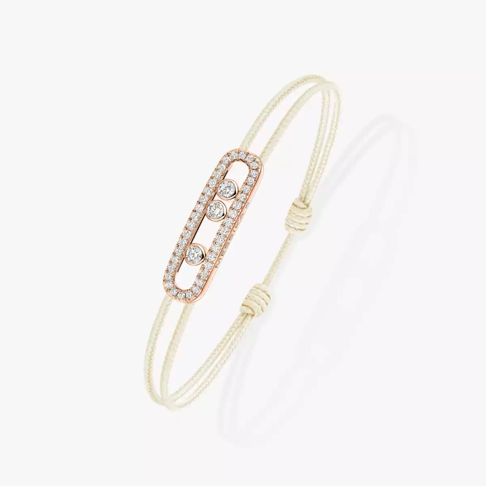 Bracelet cordon Messika Care(s) crème pavé
