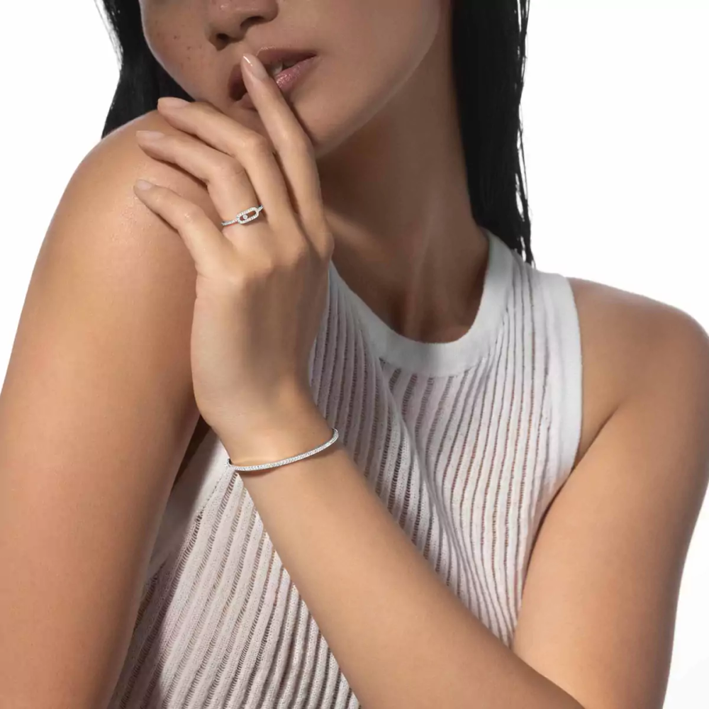 Bague Move Uno pavée, petit modèle