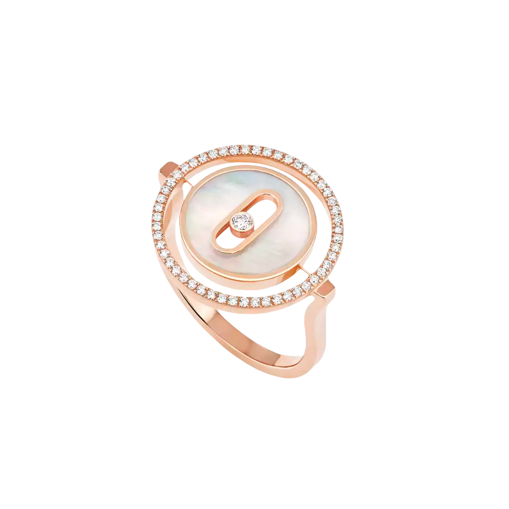 Bague Lucky Move nacre blanche, petit modèle