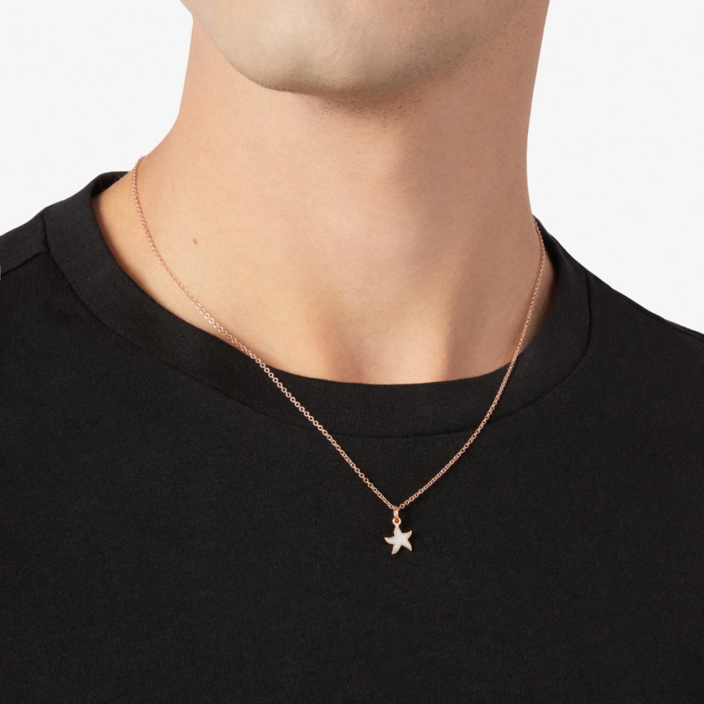 Pendentif Stellina Or Rose & Émail