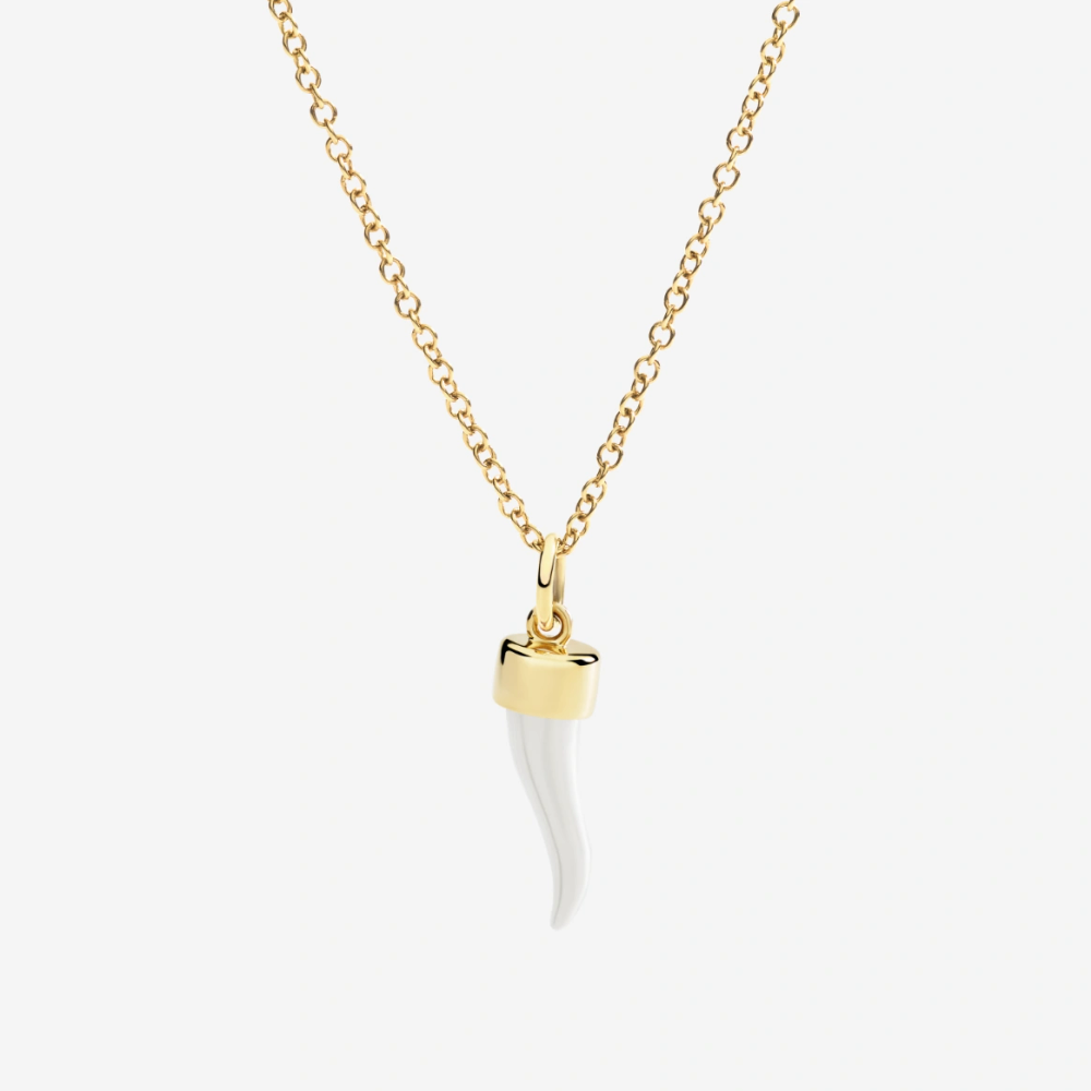 Pendentif Corne Or Jaune Et Argent